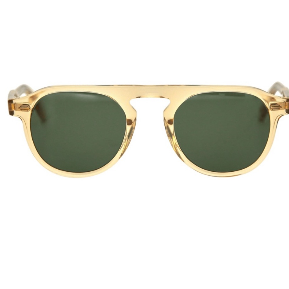 Garrett Leight Harding S - T47 - Champagne - Pure Green Lens Sunglasses